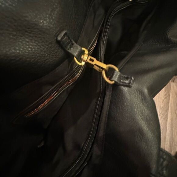 THE Sak Collective Sienna Leather Black Medium Shopper Satchel Bag EUC - Picture 7 of 7